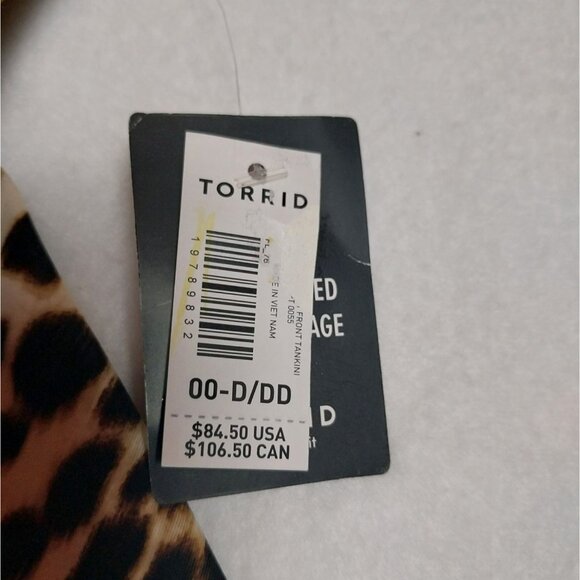 NWT Torrid Underwire Twist Front Cheetah Tankini Top Sz M/L 00/D/DD - Picture 12 of 13